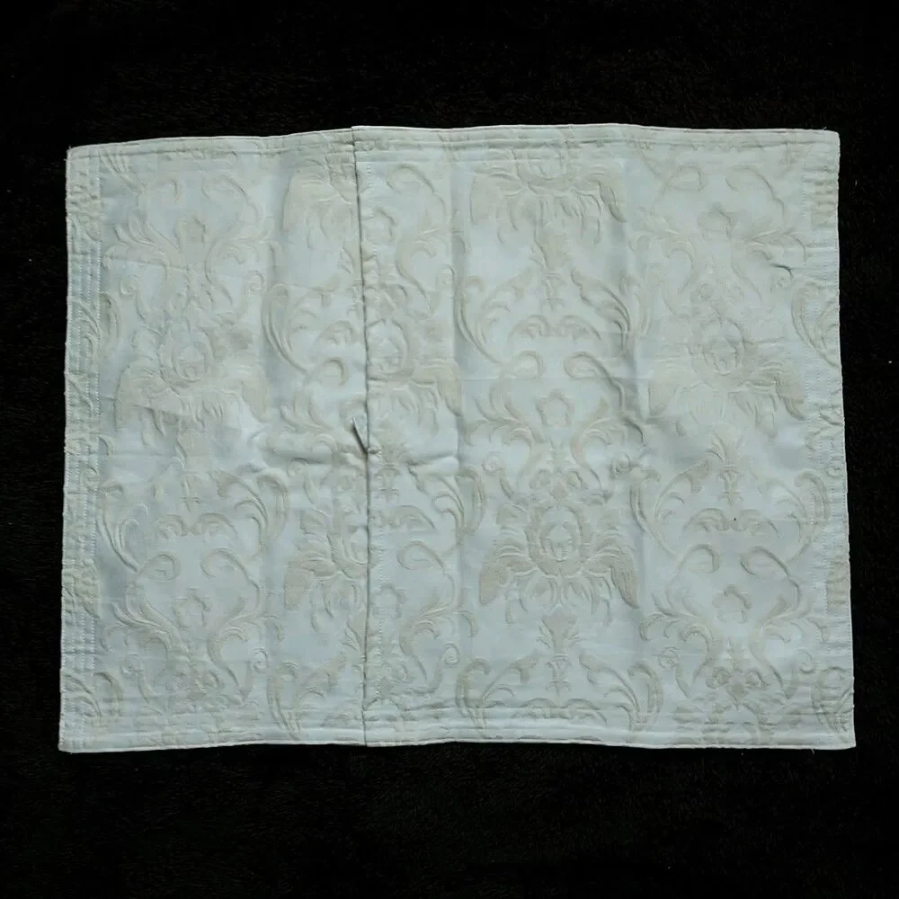 Locama Pillow Sham Cover Standard Cream Floral Jacquard Victoria French Portugal